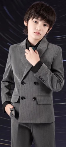 春秋兒童條紋西裝 / 花仔服 / 主持人服 / 演出服 (五件套)