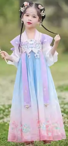 夏季女童印花漢服 / 女童唐裝