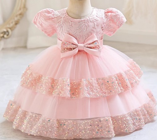 夏季嬰兒短袖婚紗 / 女童公主裙 / 女童蛋糕蓬蓬裙 / 禮服裙