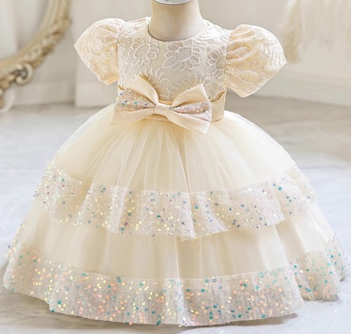 夏季嬰兒短袖婚紗 / 女童公主裙 / 女童蛋糕蓬蓬裙 / 禮服裙