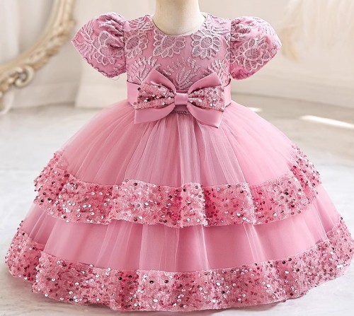 夏季嬰兒短袖婚紗 / 女童公主裙 / 女童蛋糕蓬蓬裙 / 禮服裙