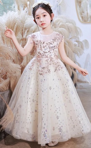 夏季女童長版公主裙 / 主持人服 / 晚禮服 / 演出服