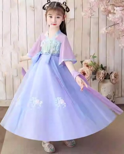 夏裝短袖女童古裝襦裙 / 女童漢服 / 女童唐裝