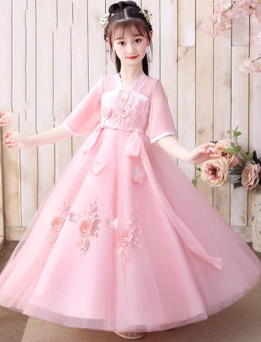 夏裝短袖女童古裝襦裙 / 女童漢服 / 女童唐裝