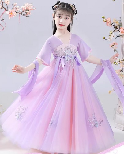 夏裝短袖女童古裝襦裙 / 女童漢服 / 女童唐裝