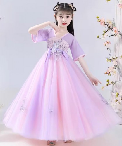 夏裝短袖女童古裝襦裙 / 女童漢服 / 女童唐裝