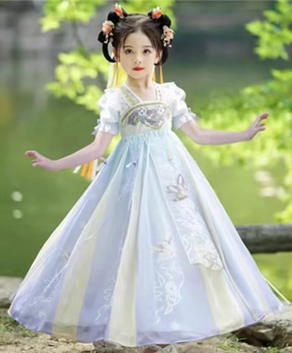 夏季女童漢服 / 女童唐裝紗裙 / 兒童古裝