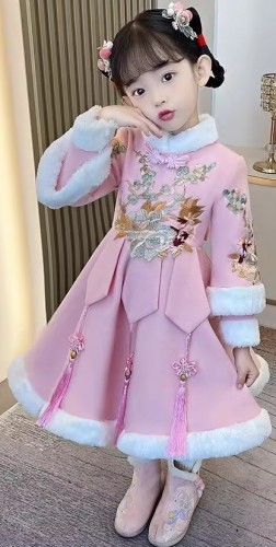 冬季女童漢服 / 女童旗袍 / 女童唐裝 / 拜年服