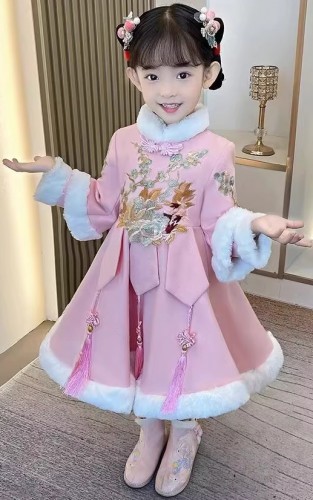 冬季女童漢服 / 女童旗袍 / 女童唐裝 / 拜年服
