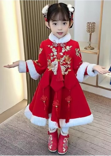 冬季女童漢服 / 女童旗袍 / 女童唐裝 / 拜年服