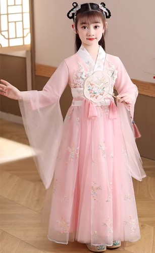 女童長袖漢服 / 女童古裝 / 演出服