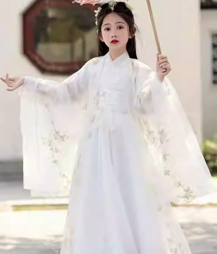 女童長袖漢服 / 女童古裝 / 表演服
