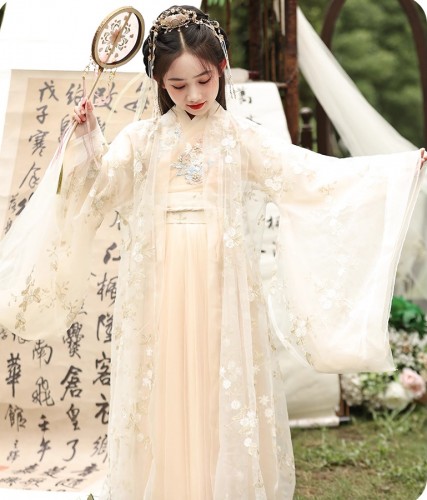 女童長袖漢服 / 女童古裝 / 表演服