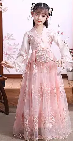 夏季女童漢服 / 兒童古裝襦裙 ( 繡花款 )