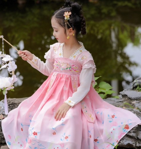 夏季薄款兒童短袖漢服 / 女童古裝