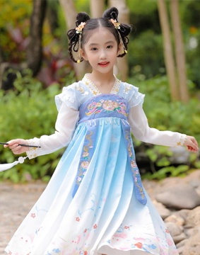 夏季薄款兒童短袖漢服 / 女童古裝