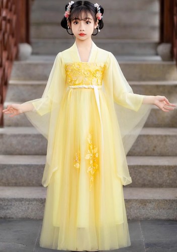 夏季女童漢服 / 兒童襦裙 / 兒童刺繡唐裝
