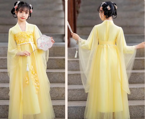 夏季女童漢服 / 兒童襦裙 / 兒童刺繡唐裝