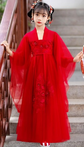 夏季女童漢服 / 兒童襦裙 / 兒童刺繡唐裝