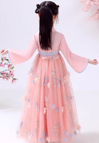 女童長袖漢服 / 女童網紗襦裙 / 兒童唐裝公主裙