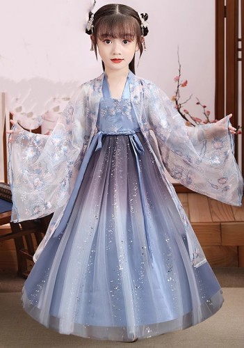 春夏女童長袖漢服 / 兒童唐裝 / 表演服