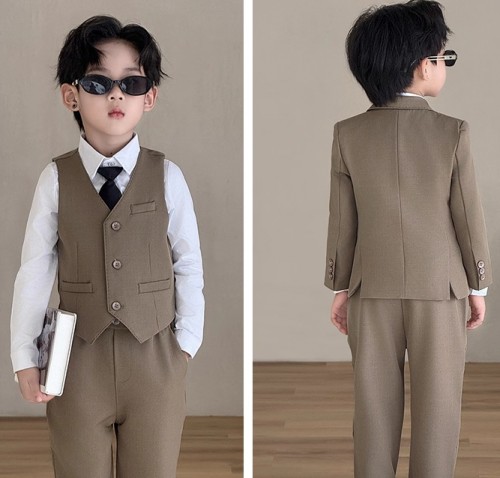 春秋男童英倫西裝 / 花童服 / 主持人服 / 演出服 ( 五件套 )