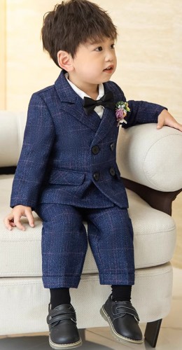 春秋男童英倫格紋西裝 / 花仔服 / 宴會服 / 男童禮服 ( 6件套 )
